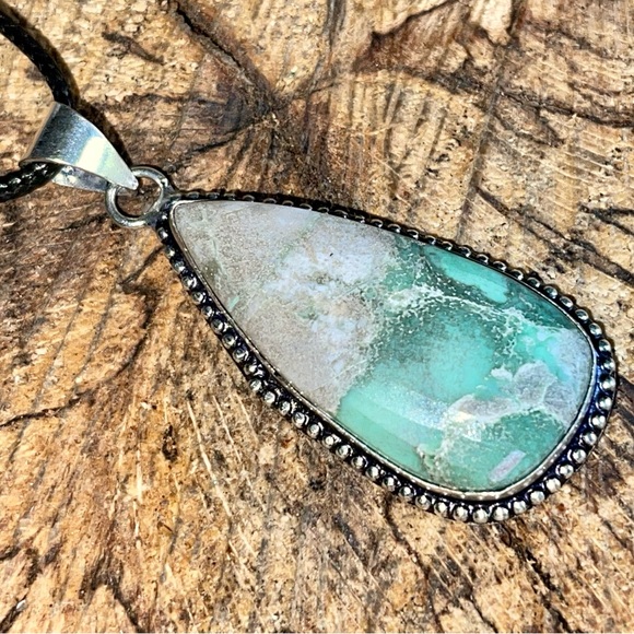 Green Variscite- Utahlite Pendant 2" - Picture 3 of 12